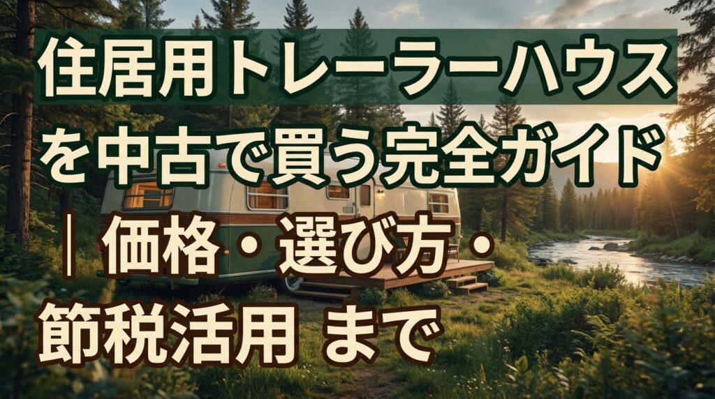 住居用トレーラーハウスを中古で買う完全ガイド｜価格・選び方・節税活用まで