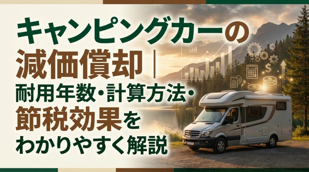 キャンピングカーの減価償却｜耐用年数・計算方法・節税効果をわかりやすく解説