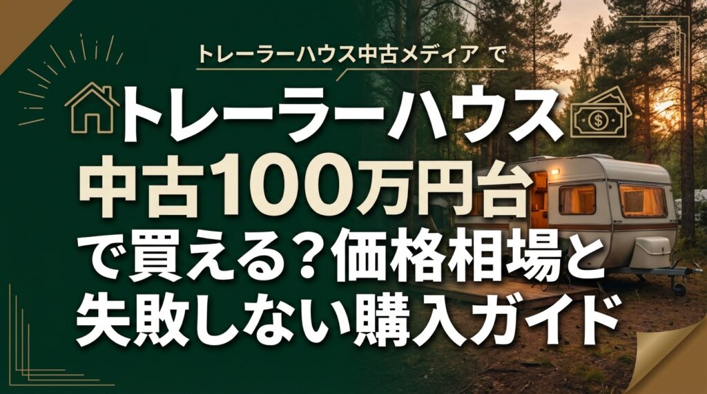 トレーラーハウス中古100万円台で買える？価格相場と失敗しない購入ガイド