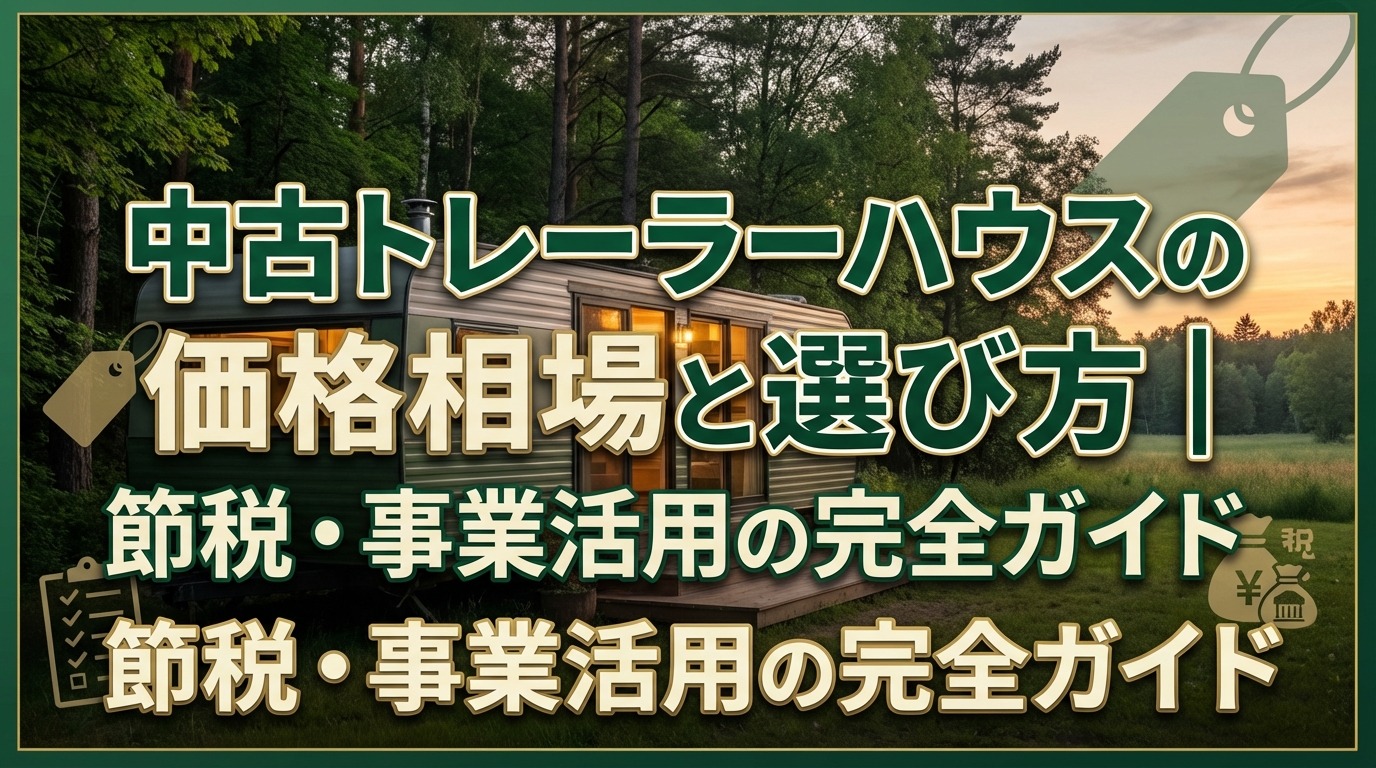 中古トレーラーハウスの価格相場と選び方｜節税・事業活用の完全ガイド