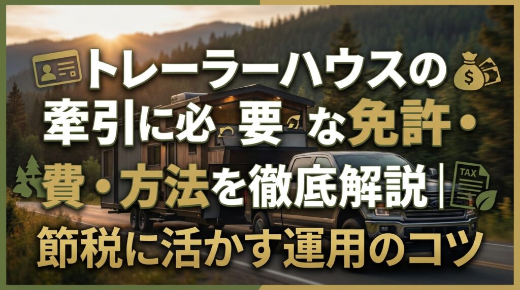 トレーラーハウスの牽引に必要な免許・費用・方法を徹底解説｜節税に活かす運用のコツ