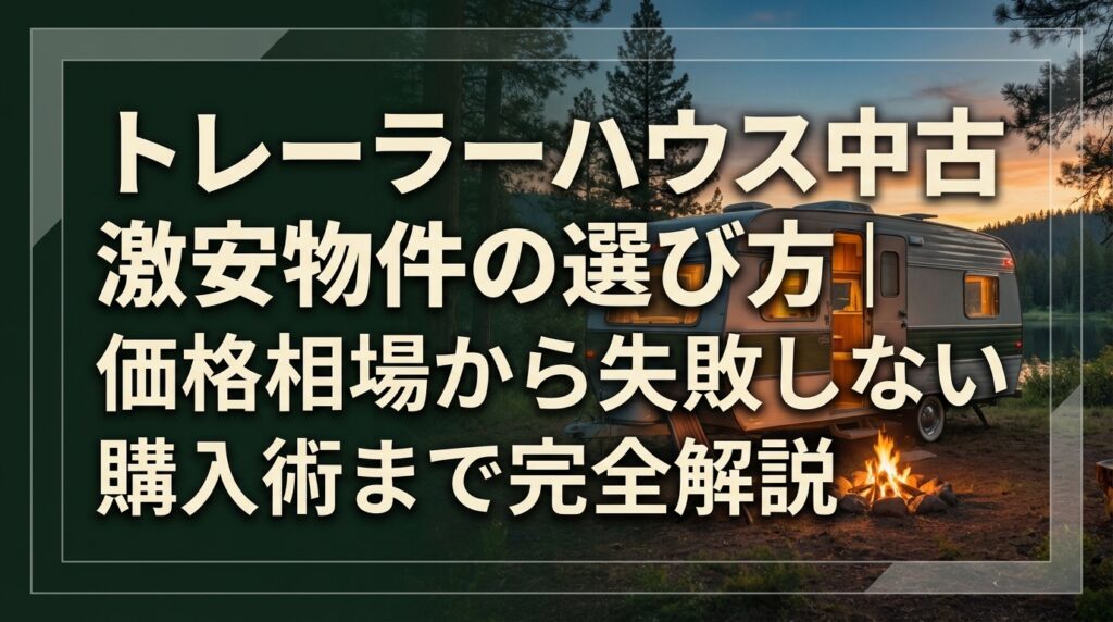 トレーラーハウス中古激安物件の選び方｜価格相場から失敗しない購入術まで完全解説