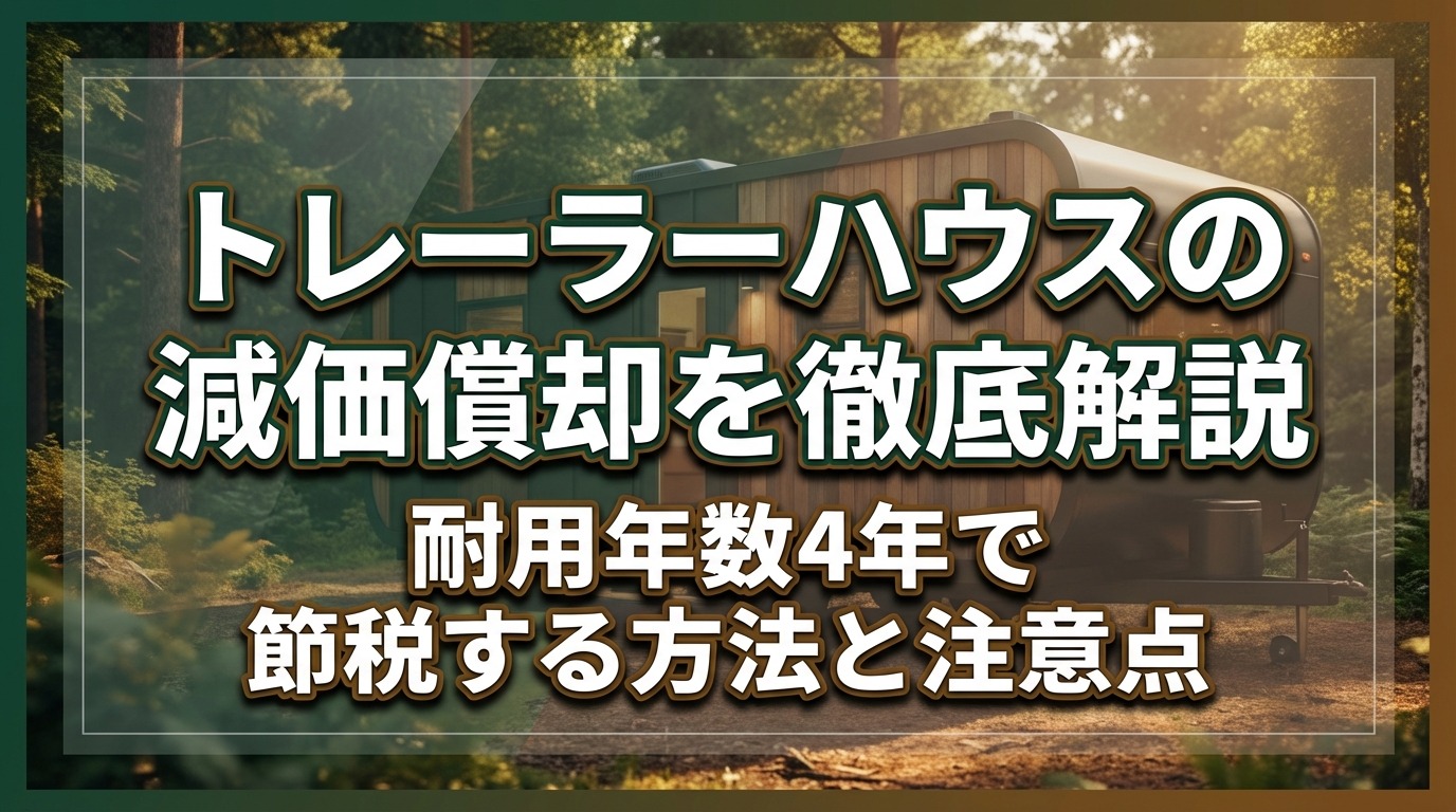 トレーラーハウスの減価償却を徹底解説｜耐用年数4年で節税する方法と注意点