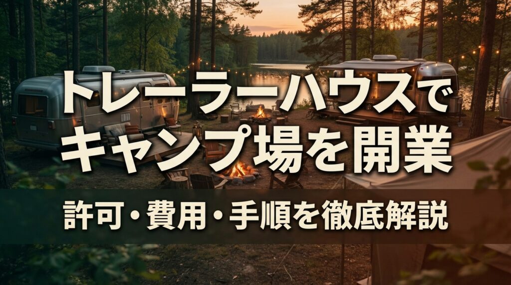 トレーラーハウスでキャンプ場を開業｜許可・費用・手順を徹底解説