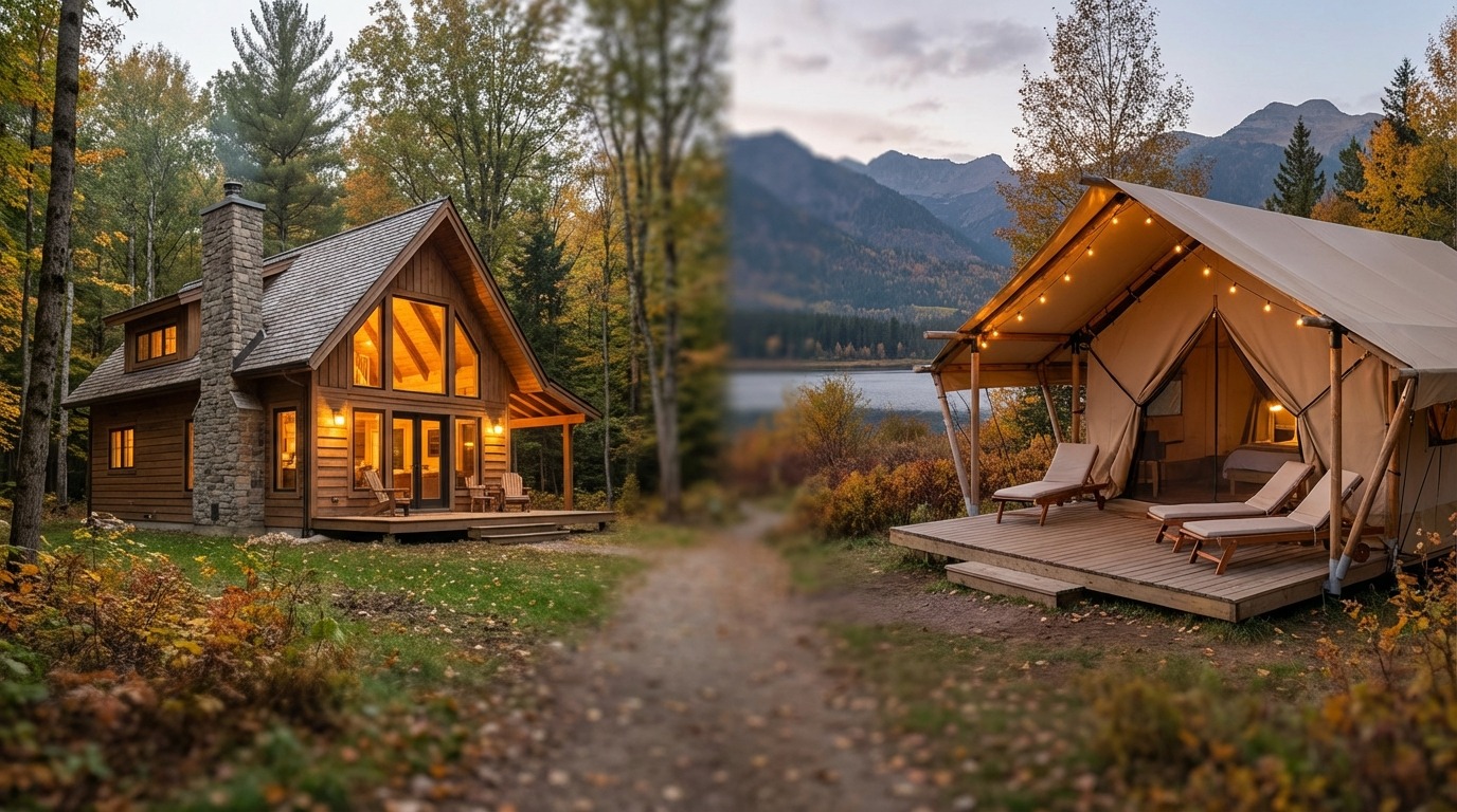 コテージ・グランピングテントとの比較