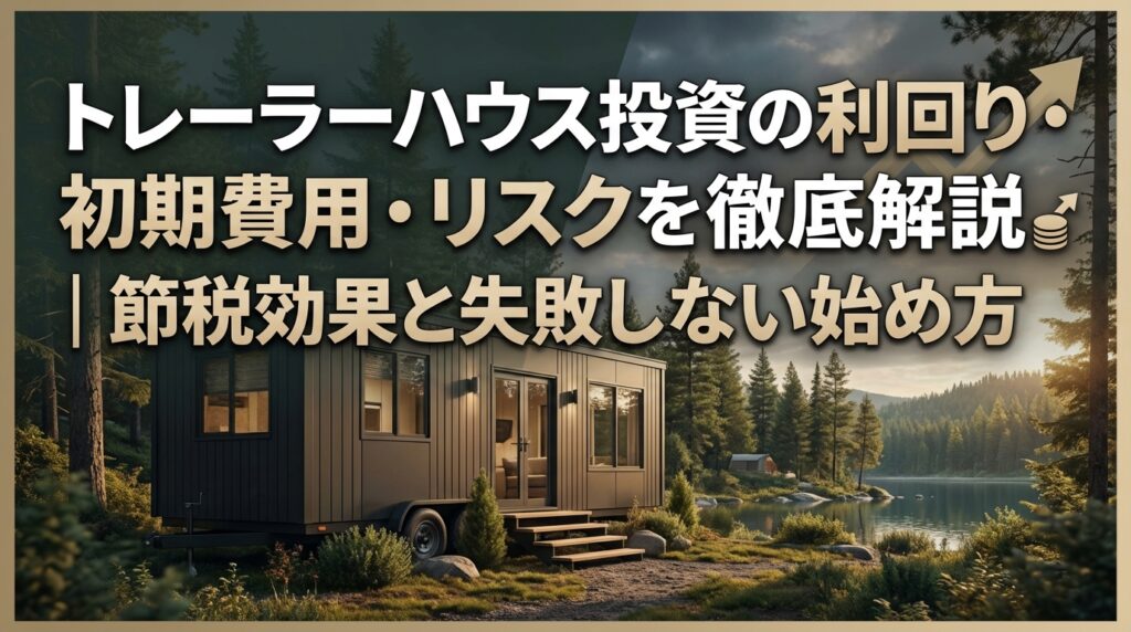 トレーラーハウス投資の利回り・初期費用・リスクを徹底解説｜節税効果と失敗しない始め方