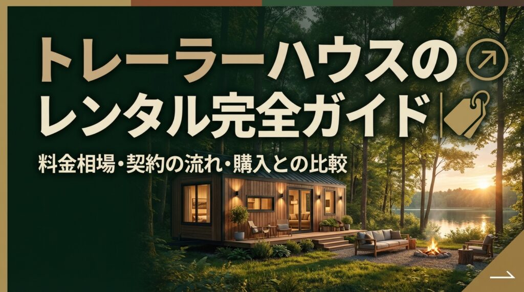 トレーラーハウスのレンタル完全ガイド｜料金相場・契約の流れ・購入との比較