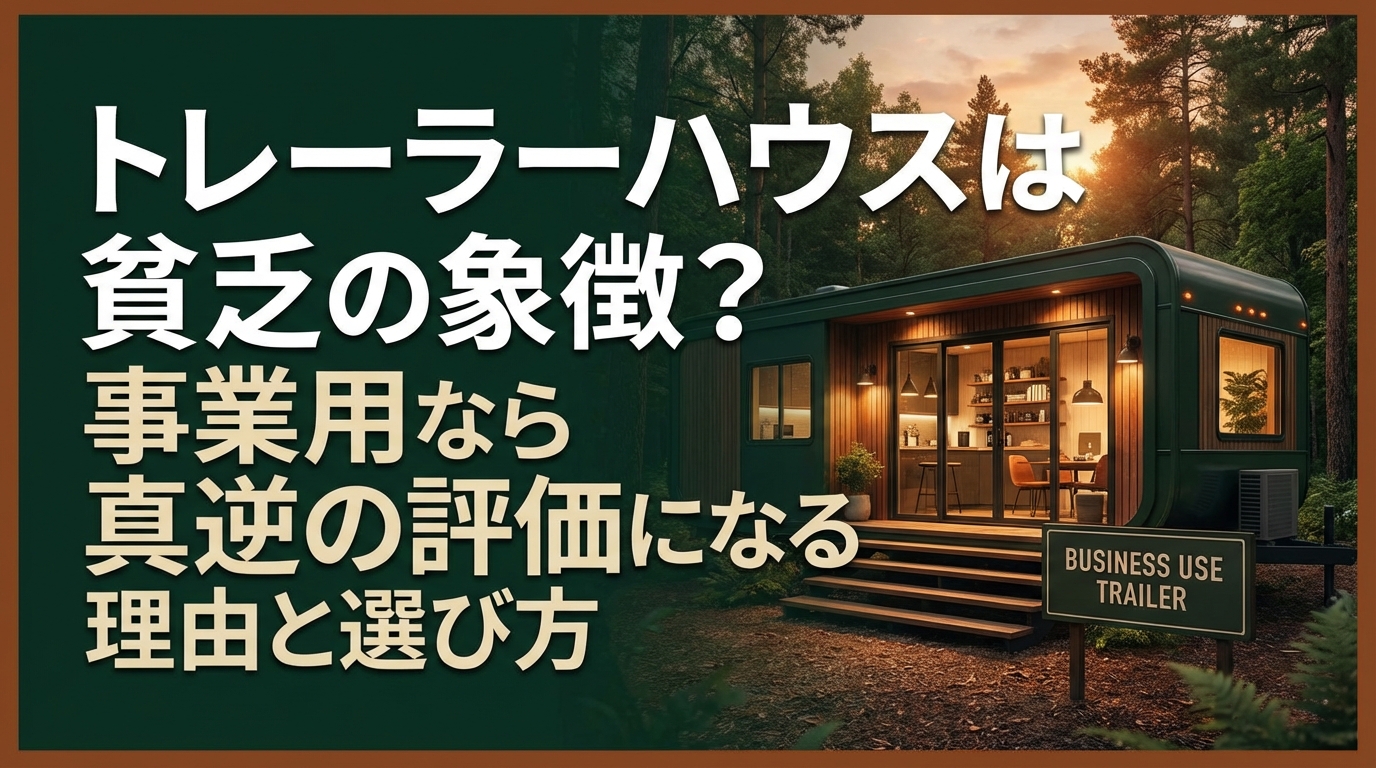 トレーラーハウスは貧乏の象徴？事業用なら真逆の評価になる理由と選び方
