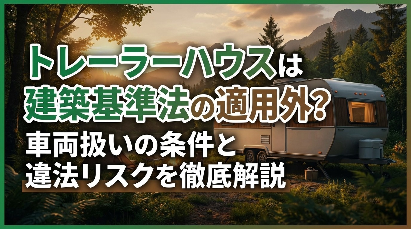 トレーラーハウスは建築基準法の適用外？車両扱いの条件と違法リスクを徹底解説