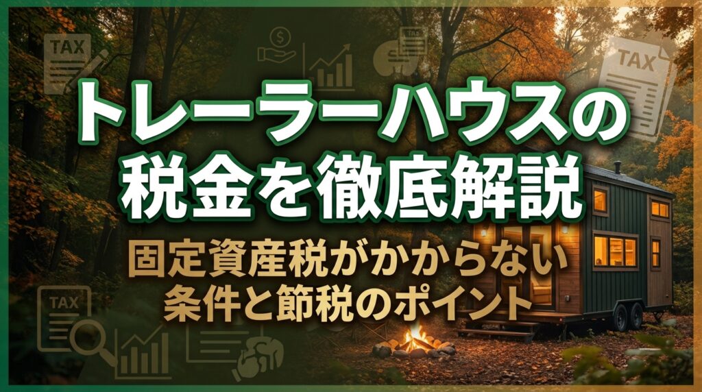 トレーラーハウスの税金を徹底解説｜固定資産税がかからない条件と節税のポイント