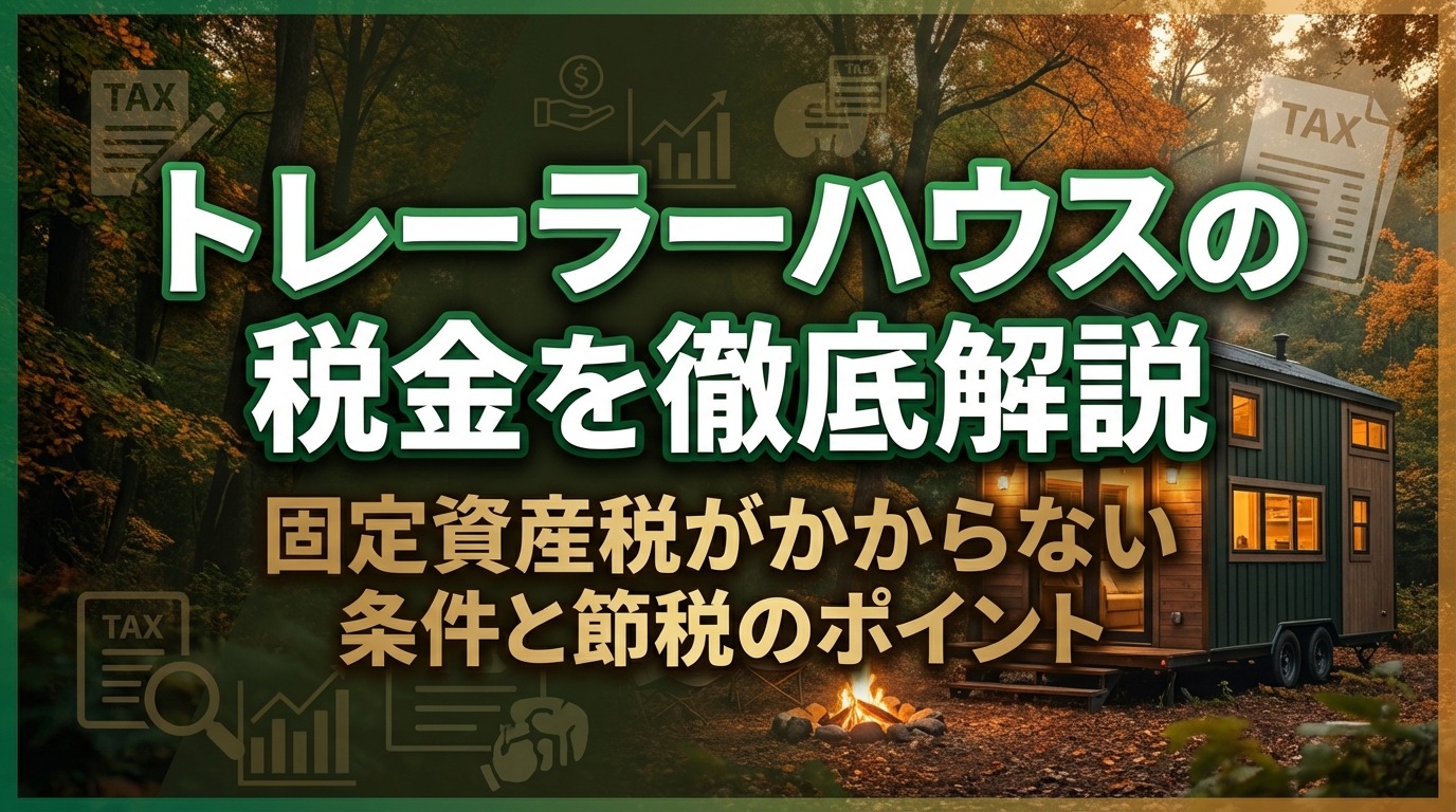トレーラーハウスの税金を徹底解説｜固定資産税がかからない条件と節税のポイント