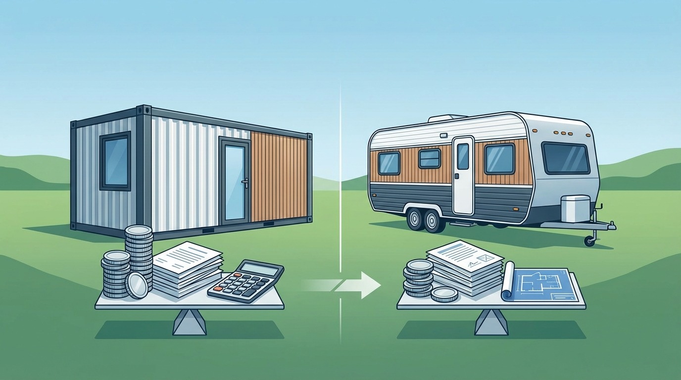 プレハブ・コンテナハウスとトレーラーハウスの税金比較