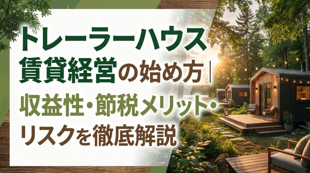 トレーラーハウス賃貸経営の始め方｜収益性・節税メリット・リスクを徹底解説