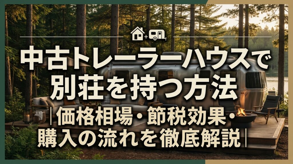 中古トレーラーハウスで別荘を持つ方法｜価格相場・節税効果・購入の流れを徹底解説