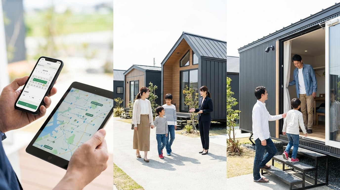 トレーラーハウス展示場見学の流れ|予約から当日まで